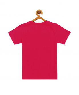Pink Half Sleeves Cube Game Cotton T-Shirt