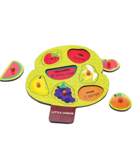 Little Jamun Combo Pack Of 2-Fruit Tree & Wild Animals Peg Puzzles