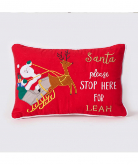 Santa In Sleigh Pillow (Can be personalised)