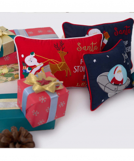 Santa In Sleigh Pillow (Can be personalised)