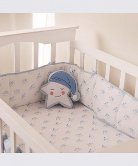 Organic Sleepy Star Blue Crib Sheet