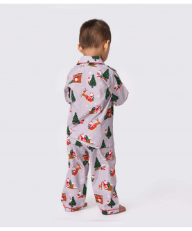 Santa At Home Grey Pajama Set (Can be personalised)