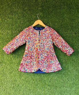 Multicolored Patra Work Jacket And Lehenga Set