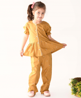 Yellow Pajama Set For Kids