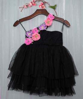Black Hand Made Flora Dress