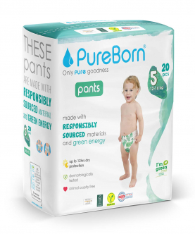 PureBorn Pant Diapers,Single Pack,20 Counts