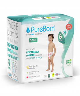 PureBorn Pant Diapers,Double Pack,36 Counts