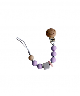 Silicone Pacifinder Beads Teether With Clip Holder - Lavender
