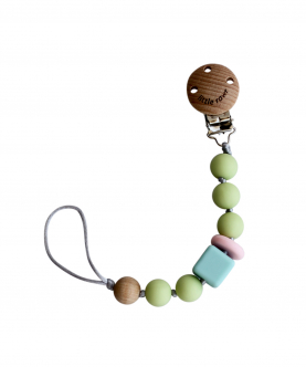 Silicone Pacifinder Beads Teether With Clip Holder - Green