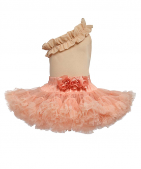 Peachy Pink Skirt Top Set