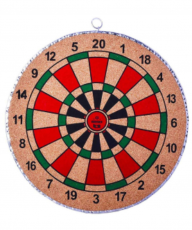 Wooden Dartboard Set Target Games Double Faced - (12 Inch)
