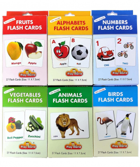 Learning and Educations Flash Cards -Set of 6 (6 x 27 Cards)
