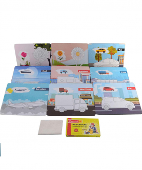 Reusable Drawing Cards with Crayons Color for Kids | Educational Game (24 Cards + Crayons) ( Made in India )