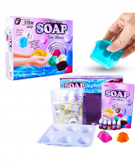 Soap Making Kit for Kids, DIY Gem Stone Soap Making Kit for Kids, Boy, Girls, Children, Family Soap Lap for Kids (Multicolour)