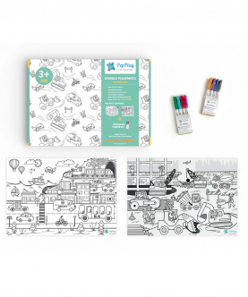 Pep Play Doodle Placemats Set Vehicle Series
