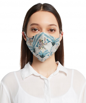 Botanical Garden And Bird Paradise Print Reversible 3 Ply Mask With Pouch