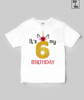 Personalised Unicorn Birthday T-shirt