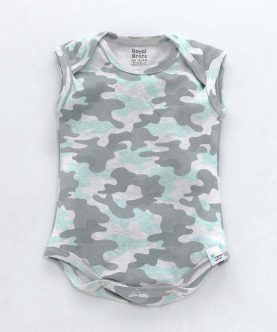 Royal Brats Onesies with Comouflage Print-Grey
