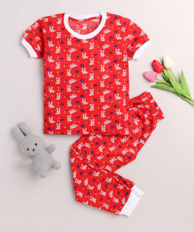 Royal Brats Night wear with a Bunny AOP -Red