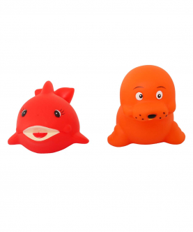 Baby Moo Fish Red And Orange 2 Pk Bath Toy