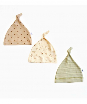 Little Tickle Value Pack Organic Top Knot Hats/Caps-Pack Of 3