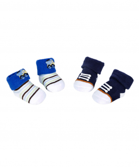 Truck & Striped Blue 2 Pk Socks