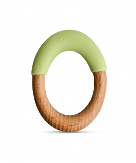 Wood + Silicone Simple Ring -Green