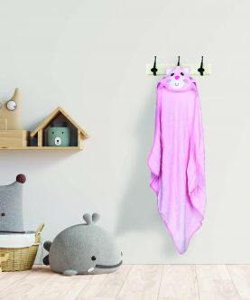 Baby Moo Kitty Pink Animal Hooded Towel