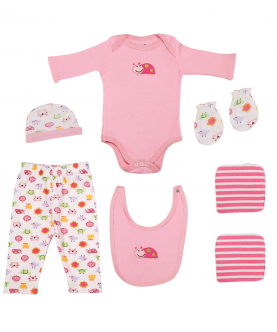 Baby Moo Garden Pink 7 Pcs Gift Set