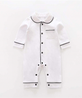 Baby Cotton Jumpsuit - White