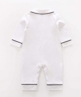 Baby Cotton Jumpsuit - White