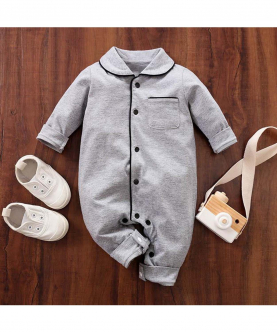 Baby Cotton Jumpsuit - Grey