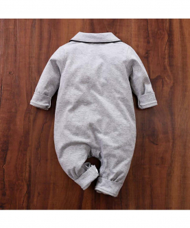 Baby Cotton Jumpsuit - Grey