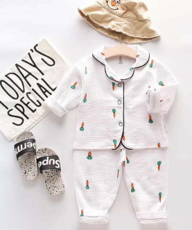 Baby Cotton Night Suit -  White