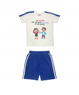 Personalised Brother Sister Co-ord Set -Blue
