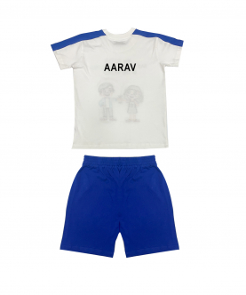 Personalised Brother Sister Co-ord Set -Blue