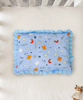 Baby Moo Floral Blue Rectangular Pillow