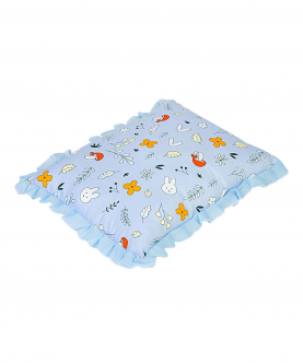 Baby Moo Floral Blue Rectangular Pillow