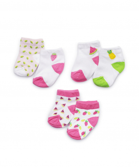 Baby Socks 6-12 Months Pink Fruity (Pack Of 6)