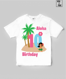 Personalised Aloha Birtdhay T-shirt
