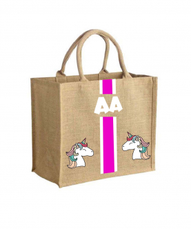 Personalised Initial Unicorn Jute Bag