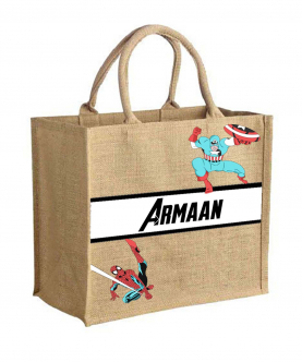 Personalised Spiderman Jute Bag
