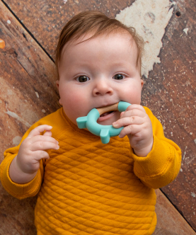 Wood + Silicone Teether Ring - Bear