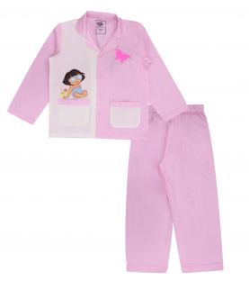 Dora Pink Nightsuit With White Panel