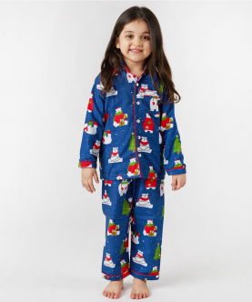 Personalised Flannel Polar Bear Pajama Set For Kids