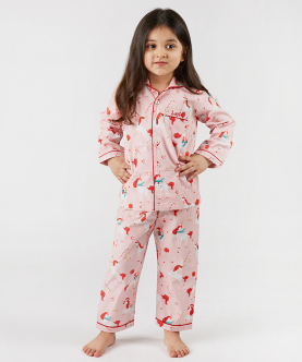 Personalised Flannel Christmas Unicorn Pajama Set For Kids