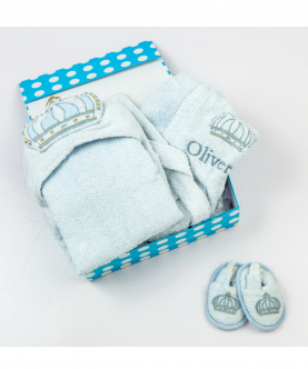 Spa Time New born Gift Set (Prince) - With Hooded Towel