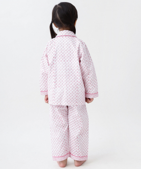 Personalised Jade Blockprint Pajama Set (Pink)