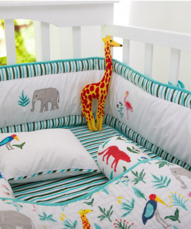 Personalised Serengeti Organic Complete Crib Bedding Set (With Bumper)