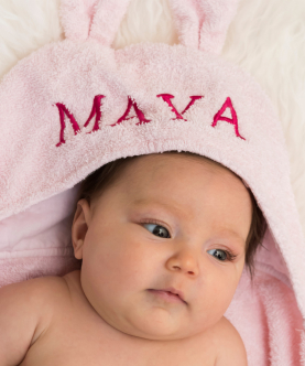 Personalised Pink Animal Towel (Baby)